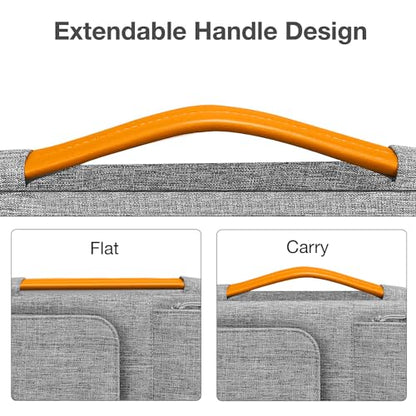 MOSISO 360 Protective Laptop Sleeve, 13-13.3 inch Notebook, Gray | Compatible with MacBook Air 13.6 M5 M4 M3 M2 M1/Neo/Pro 13/14,HP Dell ASUS Lenovo, Side Open Bag with 2 Pockets&Handle&Belt