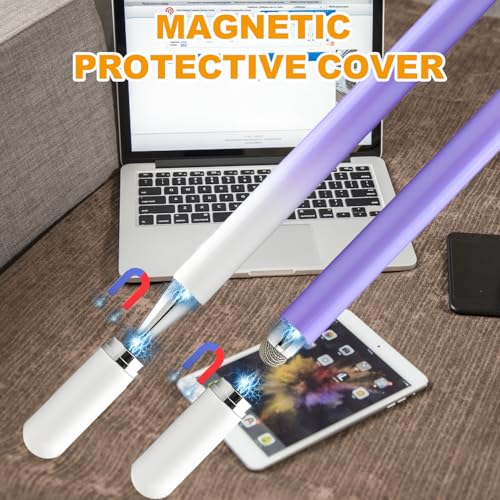 Stylus Pen for Touchscreen (5 Pack), with Magnetic Pen Cap, 2 in 1 High Precision Stylus Pen for iPad/iPhone/Nintendo Switch/Samsung/Android Smartphone and Tablets, Compatible with All Touch Screen