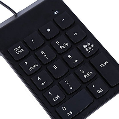 USB Numeric Keypad, Wired Number Pad Silent 18 Keys Number Keypad Keyboard Portable Financial Accounting Numpad Slim Mini Number Pad for Laptop Desktop PC Pro