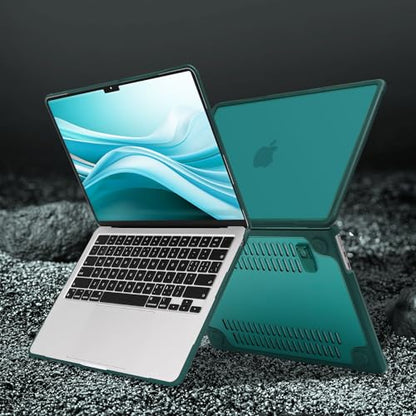 MOSISO Compatible with MacBook Air 13 inch Case M5 M4 M3 M2, Teal Green | 4 in 1 Kit Anti-Crack Hard Shell with Kickstand for MacBook Air 13.6 inch Case 2026-2022 A3449 A3240 A3113 A2681 - color: Teal Green