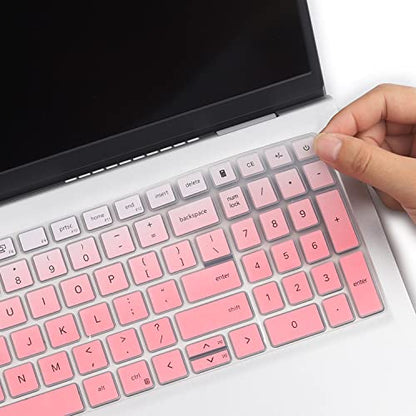 Keyboard Cover for 15.6" Dell 15 Laptop DC15250 DC15255, Dell Inspiron 15 3510 3511 3515 3525 3530 3535 5510 5515 5518 7510, Vostro 3510 3520 3530 5510 5515 15.6, Latitude 3520/Inspiron 7610 - color: GradualPink
