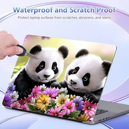 Laptop Skin Sticker Decal Cover,Two Cute Pandas | DIGTIALL Universal Laptop Skin Sticker, Waterproof Removable Notebook Decal Protector Cover for 12 13 14 15 Inch Laptops - color: Two Cute Pandas