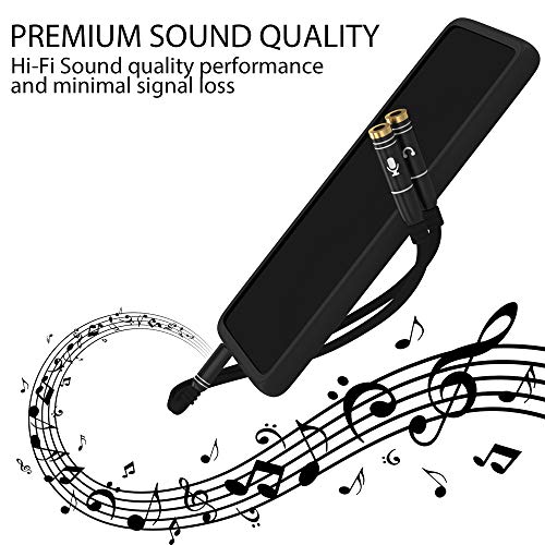 Headphone Splitter Adapter, 3.5mm Audio + Mic 4 Pole TRRS Splitter (3.5mm Male to 2X 3.5mm Female) Jack Y Cable Compatible for Gaming Headset to PS4/Xbox One/Phone/Laptop CTIA - 8inch/20CM