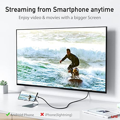 uni USB C to HDMI Cable 3FT 4K@30Hz, ONE-Way USB Type C Host to HDMI Cable | Thunderbolt 3/4 Compatible, MacBook Pro/Air, iPhone 17 Pro/Max, Galaxy S8-S24, Surface Book 2, XPS, Chromebook - size: 3FT
