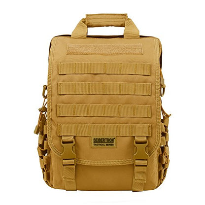 Seibertron Pro-Multifunction Shoulder Messenger Bag Fit for 14.1" or 17.3" Laptop - color: Khaki Max Suitable 14.1"laptop