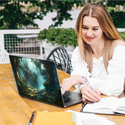 Laptop Skin Sticker Decal, Universal Reusable Vinyl Laptop Cover for 12" 13" 13.3" 14" 15" 15.4" 15.6" Notebook PC, Waterproof Scratch-Resistant with 2 Wrist Pads, Easy to Apply & Remove,Art Forest - color: Art Forest