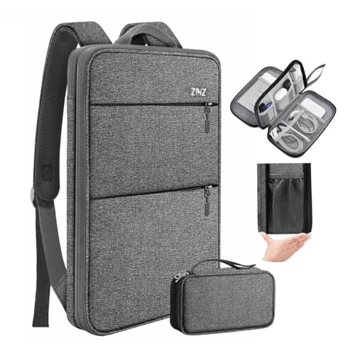 Travel Laptop Backpack with Small Case for 15-16 inch Notebooks, Slim & Expandable Computer Bag for College Business Commute for Men and Women,Dark Gray-Gray - color: Dark Gray-gray