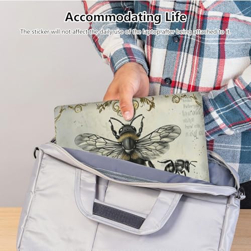 Universal Laptop Skin Sticker with 2 Wrist Pad Skins, Waterproof Scratch Resistant Vinyl Laptop Cover Decal, Cut to Fit for 11–15.6 Inch MacBook HP Dell Lenovo, Bee - color: Bee