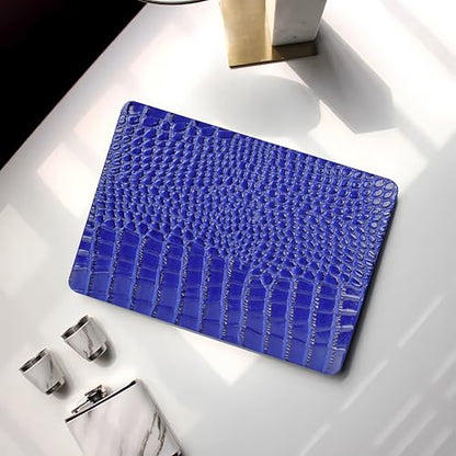Crocodile Case for MacBook Air 13 inch 2026 M5, 2022-2025 M4/M3/M2 | Model A3449 A3240 A3113 A2681, Texture Crocodile Aligator Skin Snakeskin PU Leather Hardshell & Keyboard Cover, Sapphire Blue - color: # Sapphire Blue Crocodile
