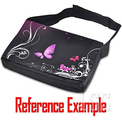 LSS 15” 15.6 inch Laptop Padded Compartment Shoulder Messenger Bag, Carrying Case for 14" 15" 15.6" & Smaller Size Notebook - color: Red Almond Trees, size: 15 inch