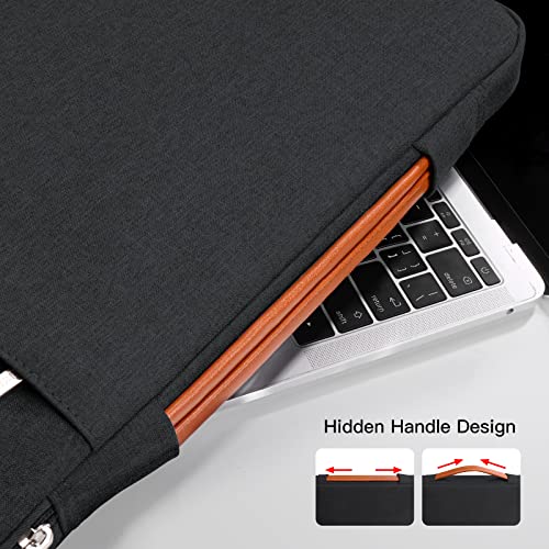 360° Protective Laptop Sleeve for 14 inch MacBook Pro M4/M3/M2/M1 Chips Pro/Max A2992 A2918 A2779 A2442 2024-2021, 13 inch Air A2681 A2337 Pro A2686 A2338, Splash-Resistant Case Bag, Black - color: Black, size: 13.3-14 inch