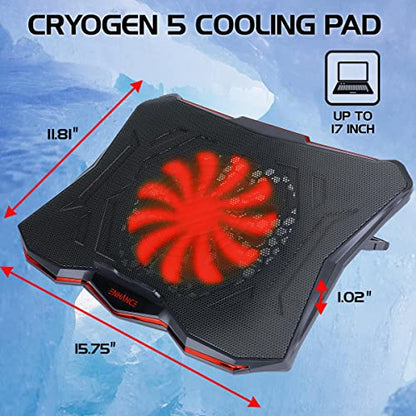 Accessory Power Enhance CRYOGEN 5 Laptop Cooling PAD RED - color: Red