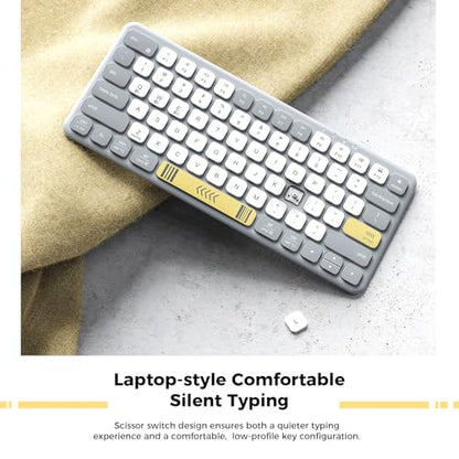 iClever BK50 Compact Bluetooth Keyboard, Portable, Vibrant Colors, Silent Typing, Syncs with 3 Devices – Compatible with Tablet, iPad, iPhone, Windows