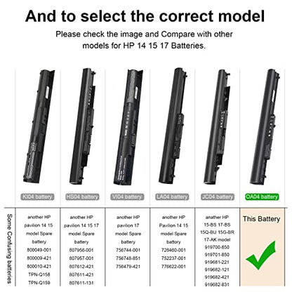 Tree.NB New Spare 746641-001 Laptop Battery for HP OA03 OA04 740715-001 746458-421 751906-541 15-R132WM - size: 10.83x1.57x0.98inch OA04