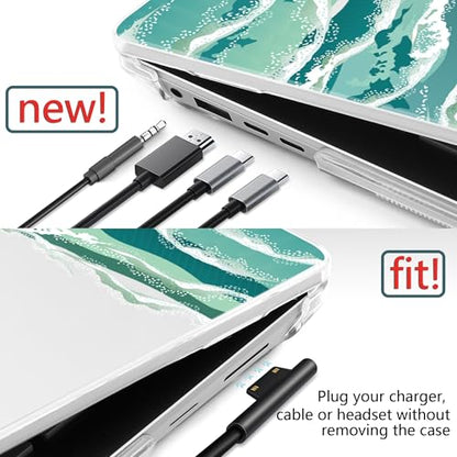 Batianda AstroGrid Case for Microsoft Surface Laptop 15 inch, Aqua Wave | Fits Surface Laptop for Business 8th Edition 2026 & Surface Laptop 7 2024, 4-in-1 Accessories Bundle, Slim Durable Hard Shell - color: Wave