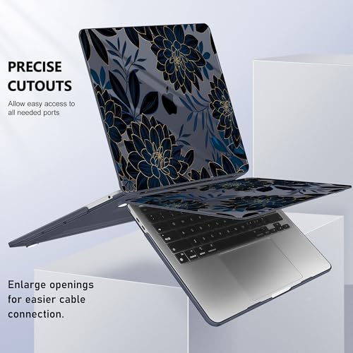 May Chen for MacBook Pro 13 inch Case 2022 2021 2020 Release A2338 M2 M1 A2289 A2251, Plastic Crystal Hard Shell Case Cover for MacBook Pro 13 inch Touch Bar Fits Touch ID, Luxury Dahlia - color: Luxury Dahlia