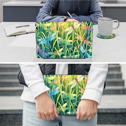 Laptop Skin Sticker Decal 12"-15.6" Universal Laptop/Notebook/Netbook Vinyl - Waterproof Scratch Resistant,Fits HP Dell Lenovo MacBook,2 Free Wrist Pads,Easy Apply & Remove,Dragonfly Thicket - color: Dragonfly Thicket