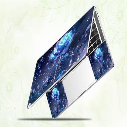 Laptop Skin Sticker Decal, Universal Reusable Vinyl Laptop Cover for 12" 13" 13.3" 14" 15" 15.4" 15.6" Notebook PC, Waterproof Scratch-Resistant with 2 Wrist Pads, Easy to Apply & Remove,Blue Rose - color: Blue Rose