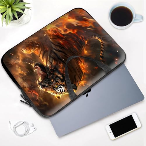 14 15 15.4 15.6 inch Laptop Handle Bag Computer Bag, Pouch Holder Notebook Sleeve Cover Soft Case Compatible for Dell,Lenovo,Toshiba HP, Asus Notebook-Majestic Tiger Roaring - color: Majestic Tiger Roaring