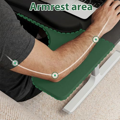 Lap Desk for Bed & Couch, Couch Lap Desk for Adults with Arm Rest, Ergonomic Laptop Desk, Adjustable Height & Angle Bed Table for Working, Reading & Gaming