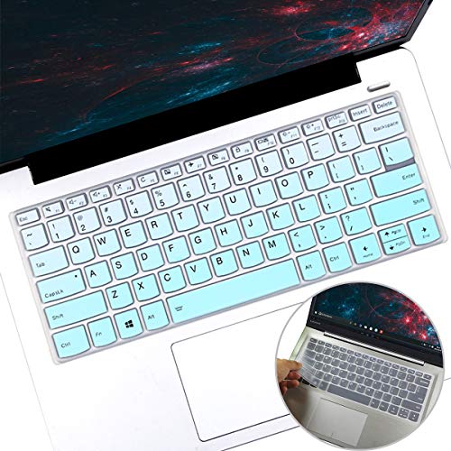 2Pack Keyboard Cover for Lenovo Yoga C740 C940 14" /Lenovo Yoga 6 13ARE05 13ALC6 /Yoga C930 930 920 13.9" /Yoga 720 720S 730 13.3" /Yoga 720 12.5" /Yoga 730 15.6"/Lenovo Flex 14 14" Keyboard Skin - color: MintGreen+Clear