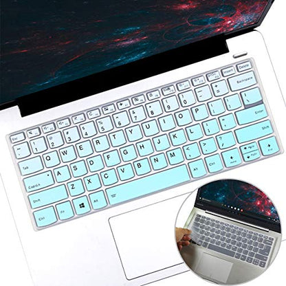 2Pack Keyboard Cover for Lenovo Yoga C740 C940 14" /Lenovo Yoga 6 13ARE05 13ALC6 /Yoga C930 930 920 13.9" /Yoga 720 720S 730 13.3" /Yoga 720 12.5" /Yoga 730 15.6"/Lenovo Flex 14 14" Keyboard Skin - color: MintGreen+Clear
