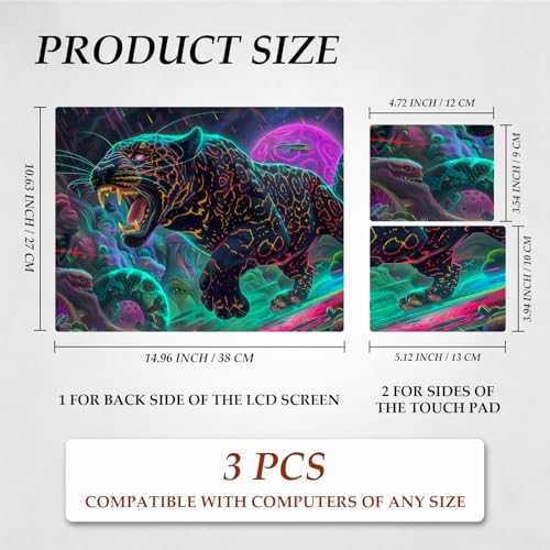 DEGDFSGR 12.1-15.6 Inch Universal Reusable Laptop Skin Sticker Decal, Waterproof Removable Protector for Notebook Cover, Scratch-Resistant Vinyl Cuttable Full Wrap Sticker, Glowing Neon Black Panther - color: Glowing Neon Black Panther