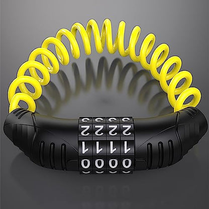 Windance 2pcs Motorcycle Helmet Lock Cable, Anti-Theft Retractable Luggage Lock with 4 Digit Password Combination Security Lock (Yellow 2pcs) - color: Yellow 2pcs