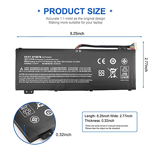 AP18E7M AP18E8M Laptop Battery for Acer Nitro 5 AN515-54 AN517-51 Nitro 7 AN715-51 Predator Helios 300 PH317-53 PH315-52 PH317-52 Triton 300 PT315-51 AN515-55 AN515-44 AN515-43 Series Notebook - size: AP18E7M