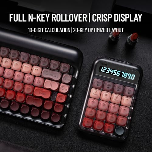 LOFREE Lipstick-Style Tri-Mode Wireless Mechanical Numpad with 4-Level Adjustable Backlight, Hot-Swappable, Rechargeable Wireless Numpad with Bluetooth /2.4G Wireless/USB-C Wired Connection