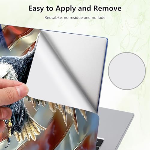 Laptop Skin Sticker Decal, Universal Reusable Vinyl Laptop Cover for 12" 13" 13.3" 14" 15" 15.4" 15.6" Notebook PC, Reusable Waterproof Scratch-Resistant with 2 Wrist Pads,Eagle American Flag - color: Eagle American Flag