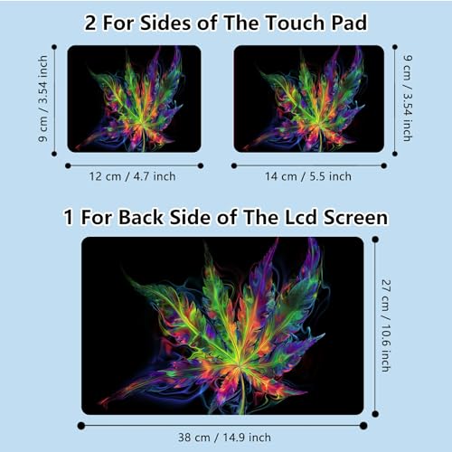 Universal Laptop Skin Sticker with 2 Wrist Pad Skins, Waterproof Scratch Resistant Vinyl Laptop Cover Decal, Cut to Fit for 11–15.6 Inch MacBook HP Dell Lenovo, Color Weed - color: Color Weed