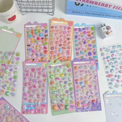 3D Puffy Stickers 10 Sheets 500+Kawaii Stickers for Phone Case & Handbooks ﻿ - style: 10PCS Stickers