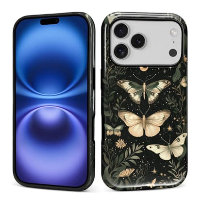 CARLOCA Case for iPhone 17 Pro,Gothic Dark Butterfly Design Hybrid Dual Protection Soft TPU Hard PC Shockproof Anti Scratch Men & Women Stylish Protective Phone Case - color: Gothic Dark Butterfly, size: iPhone 17 Pro