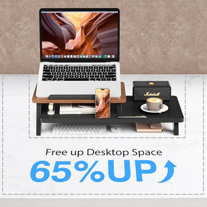 AFOOYO Adjustable Laptop Stand 2-Tier Riser Holder,Ventilated Cooling Ergonomic Computer Desk Organizer Accessories for 10-15.6" Notebook,Desktop Storage Compatible with MacBook,Dell,HP,Lenovo - size: Long