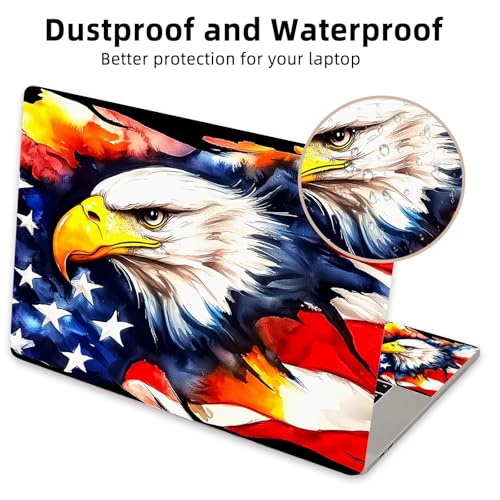 Aesthetic Laptop Skin Cover,12-15.6 Inch Universal Vinyl Sticker Decal,Waterproof Scratch-Resistant Notebook Wrap,Removable Residue-Free Protector,Eagle Flag - color: Eagle Flag