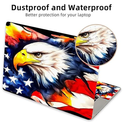 Aesthetic Laptop Skin Cover,12-15.6 Inch Universal Vinyl Sticker Decal,Waterproof Scratch-Resistant Notebook Wrap,Removable Residue-Free Protector,Eagle Flag - color: Eagle Flag
