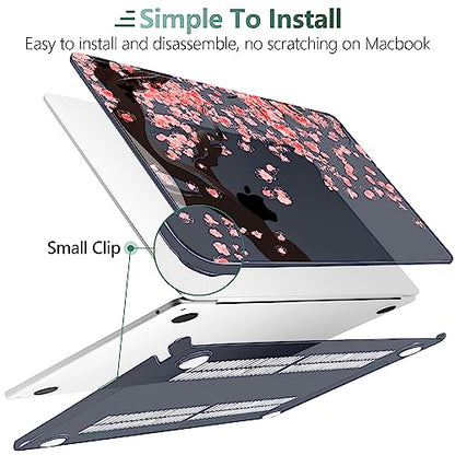 DONGKE for MacBook Air 13 Inch Case M5 2026 M4 2025 M3 M2 2024-2022 A3449 A3240 A3113 A2681, Plastic Hard Shell & Keyboard Cover & Screen Film for MacBook Air 13.6 Inch Case - Cherry Blossoms - color: Cherry Blossoms