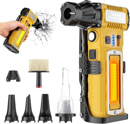 Compressed Air Duster,7-in-1 Electric Mini Dust Blower with LED Light, 2 Battery 8000mAh 300000RPM Rechargeable Air Duster for PC Keyboard Computer Car Vents Electronics Cleaner Home and Outdoor