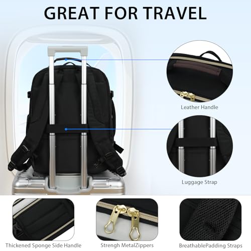 KROSER Laptop Backpack Computer Backpack 17 Inch Men-Beige/Black/Coffee | 40L Large Laptop Water-Repellent Travel Backpack Casual Daypack for Business/College/Women - color: Beige/Black/Coffee