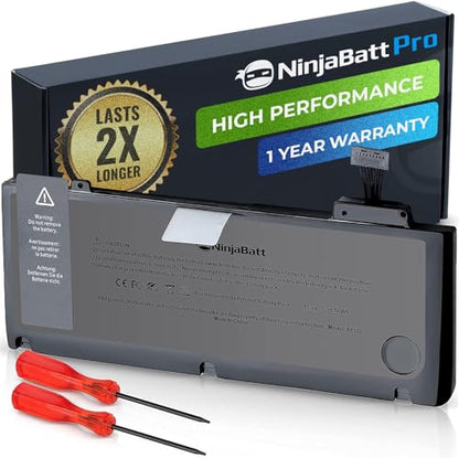 NinjaBatt Battery for Apple MacBook Pro 13" A1278 A1322 Mid 2012 2011 | Fits Early 2011 Late 2011 2010 2009 661-5557 MC375LL/A MB990J/A MB991J/A MC700J/A – Li-po 76.56Wh 11.6V 12-month warranty - size: A1278 A1322