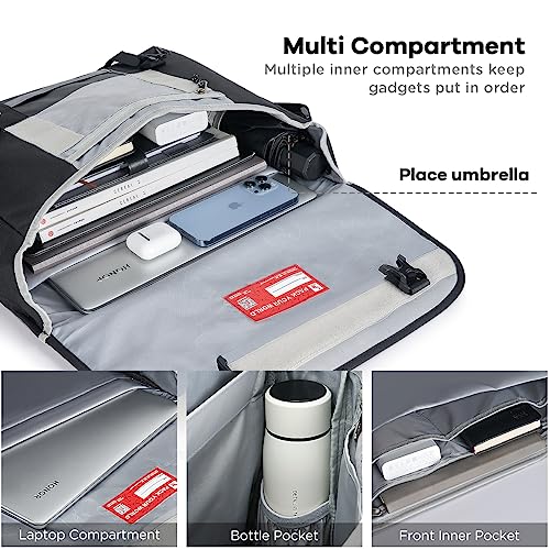 OIWAS Messenger Bag for Men, 14 Inch Laptop Crossbody Bags Women Casual Satchel Shoulder Bag College Travel Office Briefcase - color: Black, size: 14 Inch