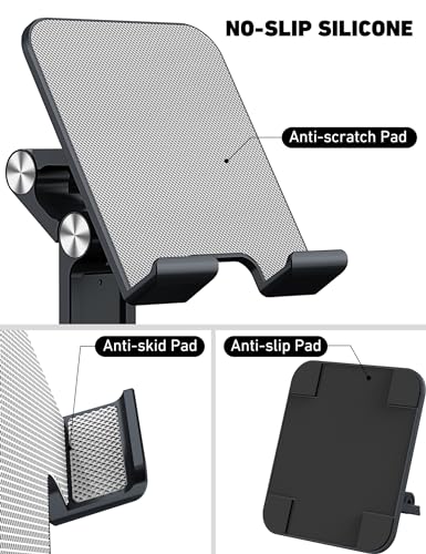 OCYCLONE iPad Stand for Desk - Adjustable Foldable Tablet Stand Holder for iPad Accessories Display Stand PC Office Accessories, Black
