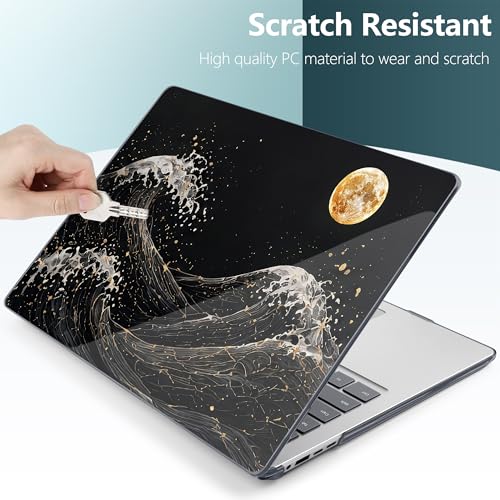 Batianda Midnight Wave Case for Microsoft Surface Laptop 15 inch | Fits Surface Laptop for Business 8th Edition 2026 & Surface Laptop 7 15" 2024, 4-in-1 Bundle, Slim Hard Shell, Precision Fit - color: Midnight Great Wave