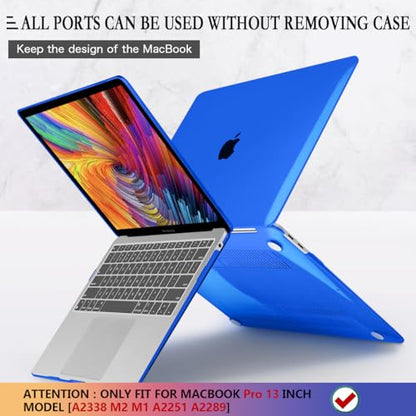 CISSOOK Case for MacBook Pro 13 Inch 2025-2020 Release A2338 A2251 A2289 | 4in1 Set Hard Shell Case with Keyboard Cover for MacBook Pro 13" M1 M2 -Blue - color: Blue