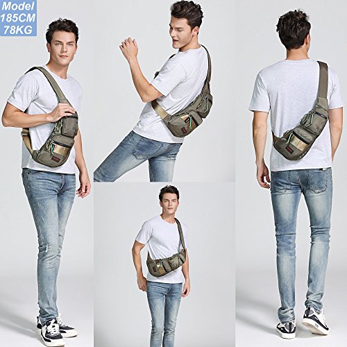NICGID Sling Bag Chest Shoulder Backpack Crossbody Daypack for Men Women | Travel Outdoor Hiking Concealed Carry Fishing Fanny Tool Small Casual - color: Army Green-2854