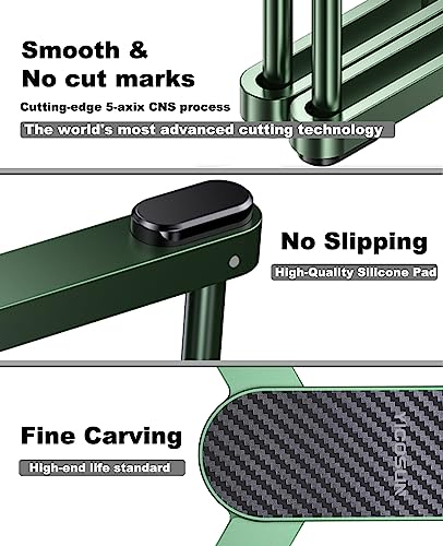YICOSUN New Concept Laptop Stand - Adjustable Ergonomic Aluminum Riser for MacBook Pro/Air up to 15.6” - Foldable & Portable Computer Stand for Desk, Students, Office, Travel, Gaming - Green - color: Green