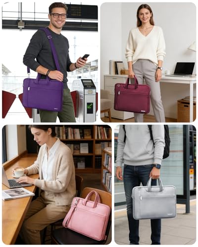 Ferkurn Laptop Case Bag Women Men Computer Sleeve with Shoulder Compatible with HP/Inspiron/Thinkpad/Vivobook/MSI/Surface, 17.3 inch, Light Grey - color: Light Grey, size: 17.3 inch
