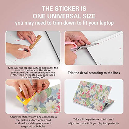 Laptop Notebook Skin Sticker Cover Decal Fits 12 13 13.3 14 15 15.4 15.6 inch Laptop Protector Notebook PC | Easy to Apply, Remove and Change Styles (Little Flowers) - color: Little Flowers