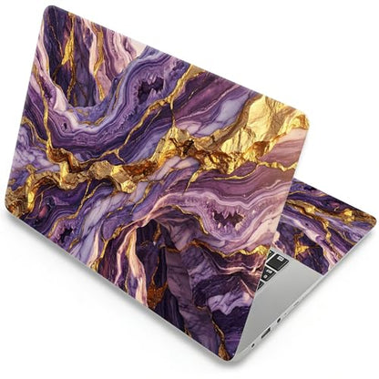 Universal Laptop Skin, DIY Cut-to-Fit Vinyl Cover Compatible with HP, Dell, Lenovo, Mac (13.3" to 15.6"), Anti-Scratch, No Residue & Bubble-Free Protective Decal Sticker, Amethyst Geode Marble - color: Amethyst Geode Marble